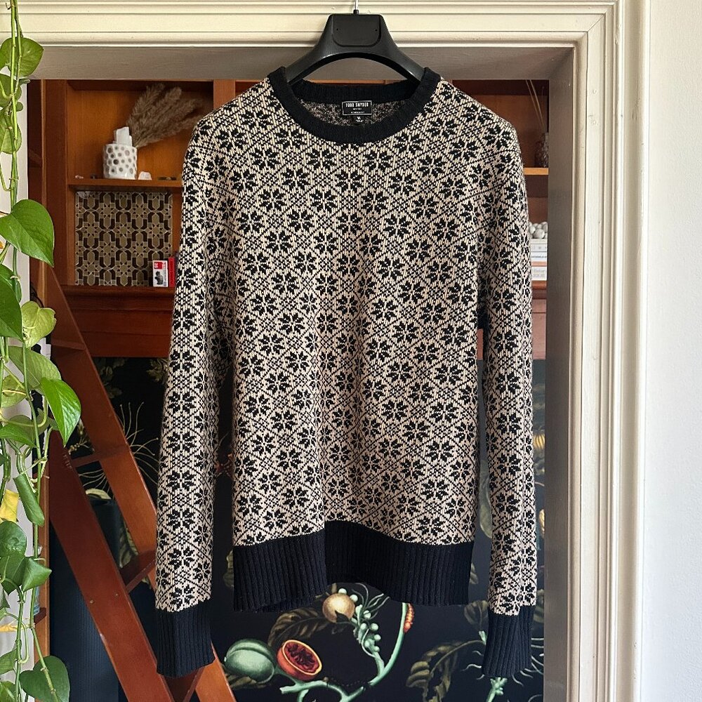 Todd Snyder Holiday Geo Crewneck -- 100% Lambs Wool